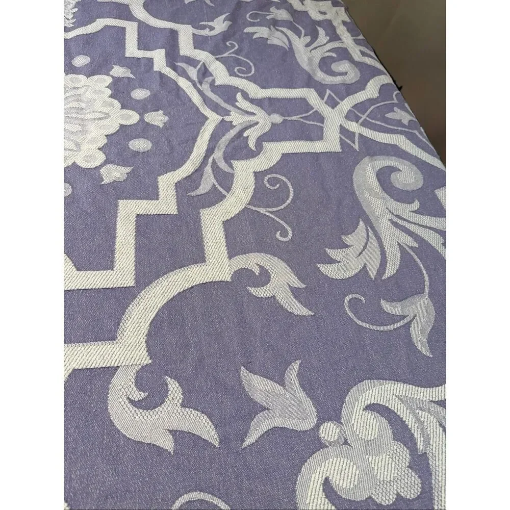 Queen Size 100% Cotton Bedspread Coverlet + Two Square Shams Purple and White